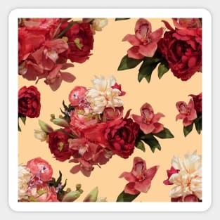 Just Flowers on Pale Orange Repeat 5748 Sticker